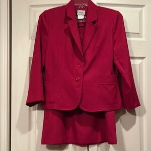 Nikki Red Women's Suit - Blazer sz 8P  and Skirt Set 14P